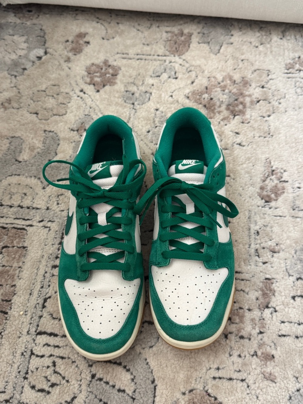 Nike Dunk Low Green and White Low-Top Sneakers